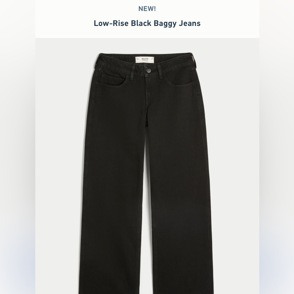 Hollister Low Rise Baggy women size 8 reg jeans black relaxed straight